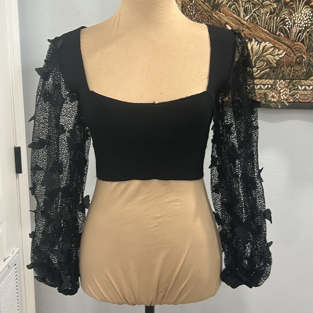 Free‎ People Intimately Flutter Cropped Black Top. Size S - Picture 3 of 15
